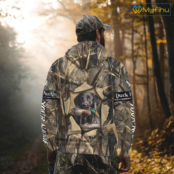 Mallard Duck Hunting Black Labrador Retriever Camo 3D Shirts, Duck Hunting Gifts NBT193
