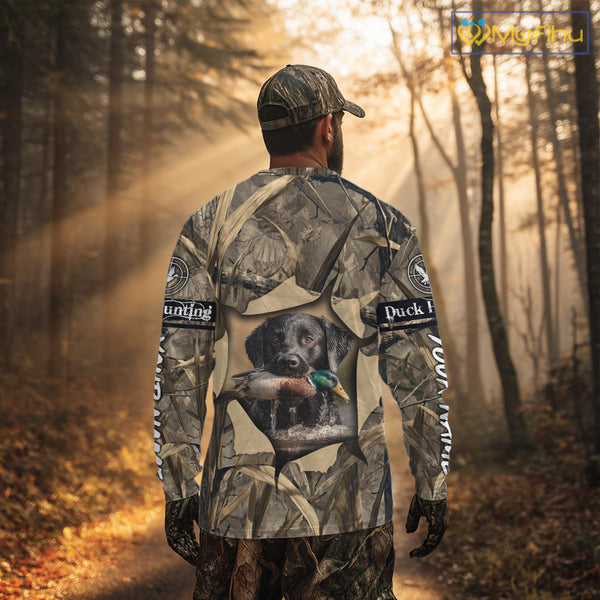 Mallard Duck Hunting Black Labrador Retriever Camo 3D Shirts, Duck Hunting Gifts NBT193
