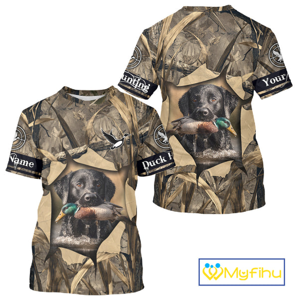 Mallard Duck Hunting Black Labrador Retriever Camo 3D Shirts, Duck Hunting Gifts NBT193