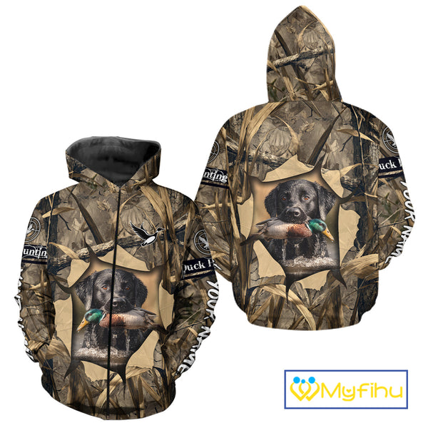 Mallard Duck Hunting Black Labrador Retriever Camo 3D Shirts, Duck Hunting Gifts NBT193