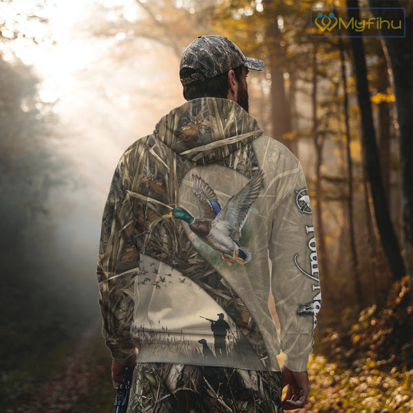 Mallard Duck Hunting Brown Camouflage 3D All Over Printed Shirts, Duck Hunting Clothes for Hunter NBT155