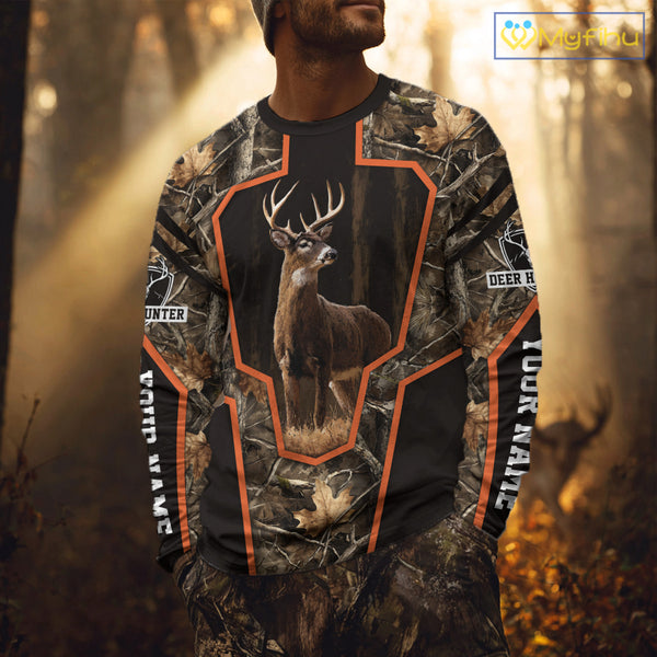 Deer Hunting 3D Prints Shirts Camouflage Shirts for Elk Hunters, Personalized Hunting Shirts NBT170
