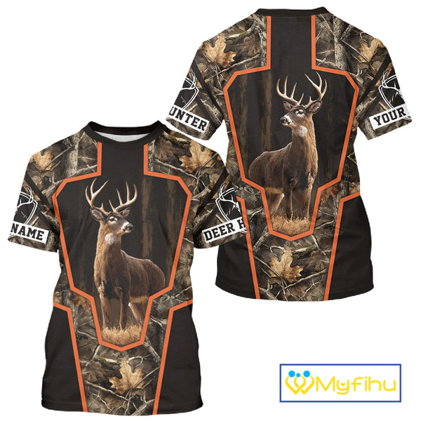 Deer Hunting 3D Prints Shirts Camouflage Shirts for Elk Hunters, Personalized Hunting Shirts NBT170