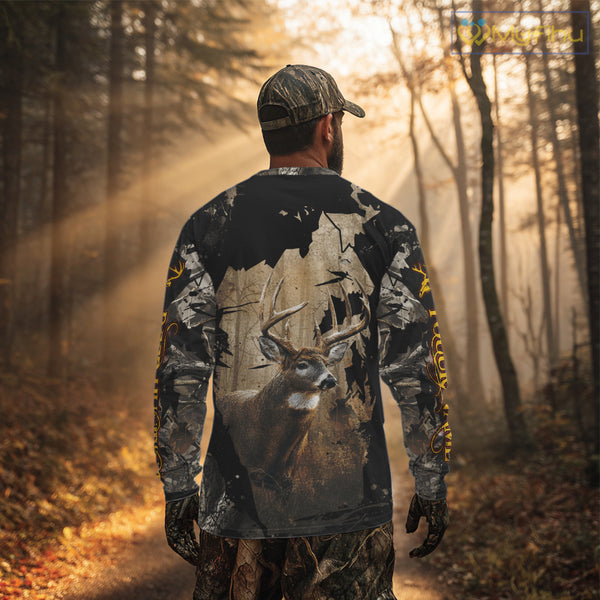 Personalized Deer Hunting 3D All Over Printed Hoodie Brown Camo, Hunting Gift NBT306