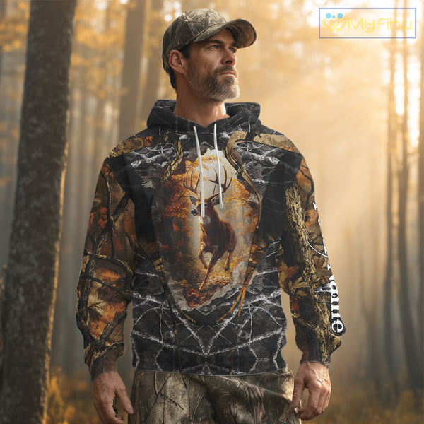 Personalized Deer Hunting 3D All Over Printed Camo Custom Name Shirt, Hunting Gift NBT311