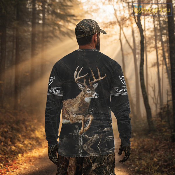 Deer Hunting Dark Camouflage Shirts for Deer Hunters, Personalized Hunting Shirts NBT278