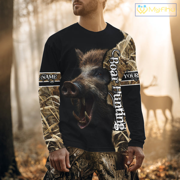 Beautiful Wild Boar Camouflage Camo 3D All Over Printed Shirts Personalized Hunting Gifts NBT128