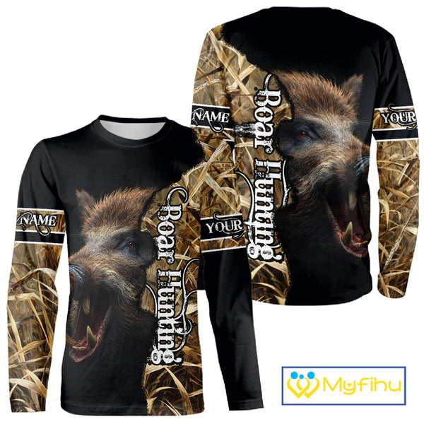 Beautiful Wild Boar Camouflage Camo 3D All Over Printed Shirts Personalized Hunting Gifts NBT128