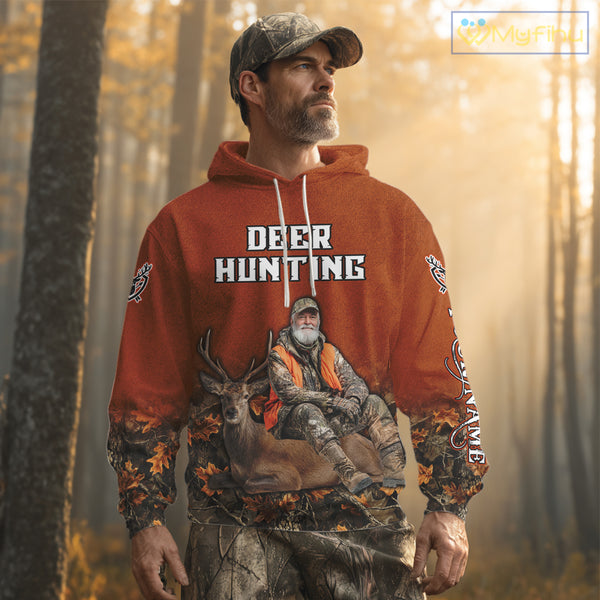Deer Bow Hunting Camouflage Custom Name Shirt, Personalized Hunting Clothes, Hunting Gifts NBT327