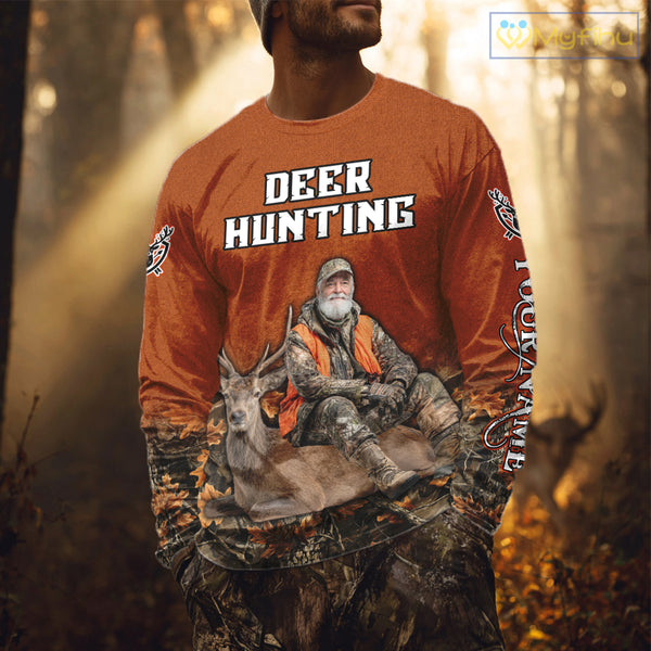 Deer Bow Hunting Camouflage Custom Name Shirt, Personalized Hunting Clothes, Hunting Gifts NBT327