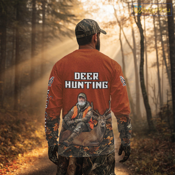 Deer Bow Hunting Camouflage Custom Name Shirt, Personalized Hunting Clothes, Hunting Gifts NBT327
