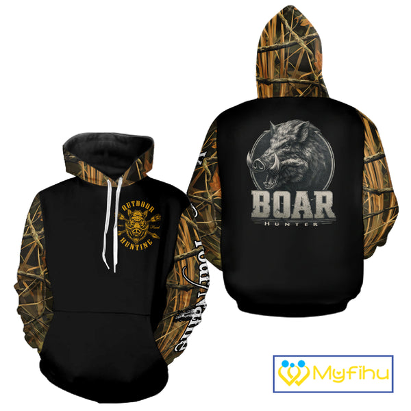 Wild Boar Hunting Camouflage 3D All Over Print Shirts Personalized Hunting Gifts NBT138