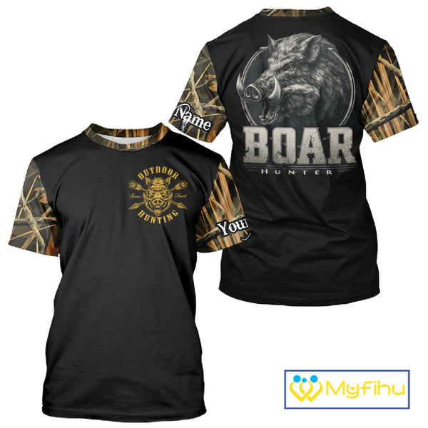Wild Boar Hunting Camouflage 3D All Over Print Shirts Personalized Hunting Gifts NBT138