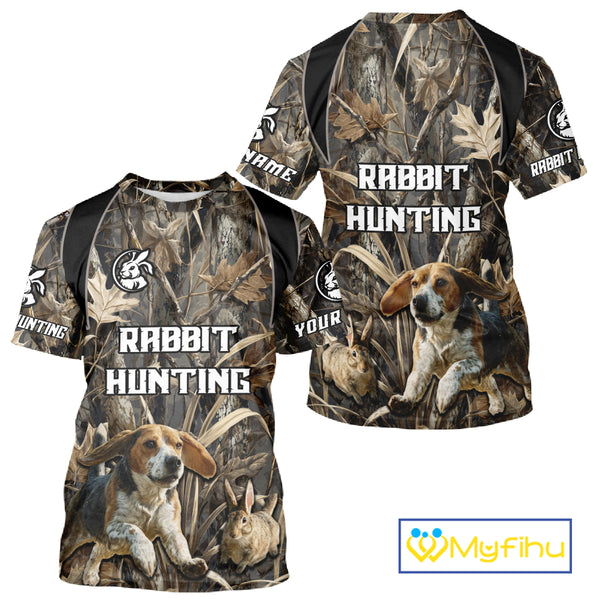 Custom Rabbit Hunting Beagle Dog 3D All Over Printed Shirts, Rabbit Hunting Clothes for Men NBT340