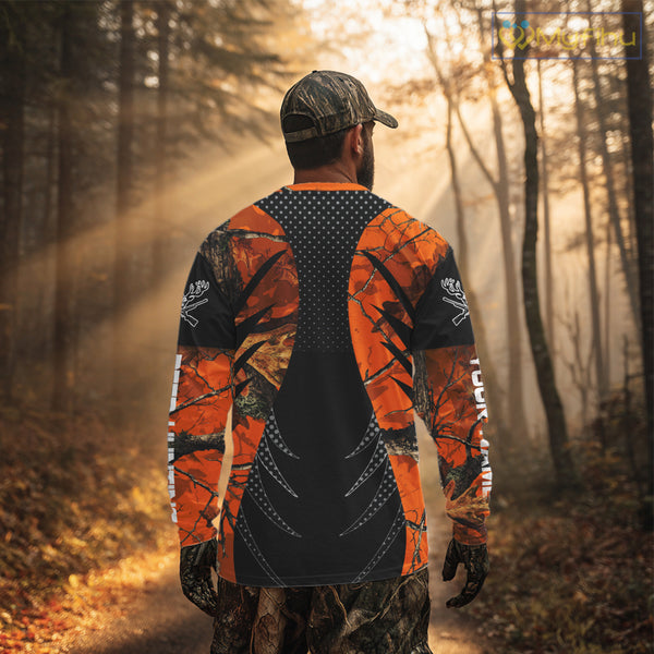 Personalized Deer Hunting Orange Camo 3D Printed Shirts, Hunting Gift Ideas for Hunter NBT237