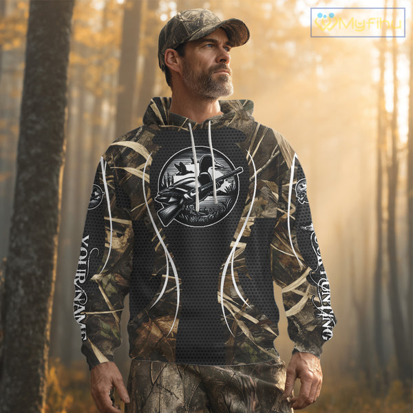 Personalized Duck Hunting Grass Camouflage All Over Printing Shirts, Duck Hunting Clothing, Hunting Gifts NBT240