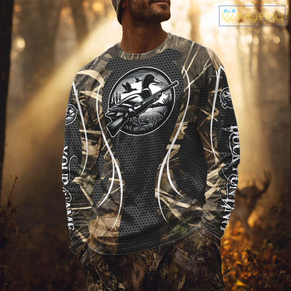 Personalized Duck Hunting Grass Camouflage All Over Printing Shirts, Duck Hunting Clothing, Hunting Gifts NBT240