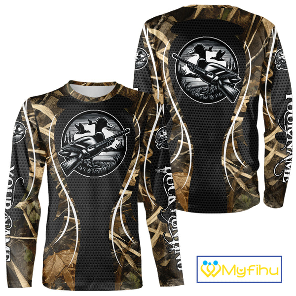 Personalized Duck Hunting Grass Camouflage All Over Printing Shirts, Duck Hunting Clothing, Hunting Gifts NBT240
