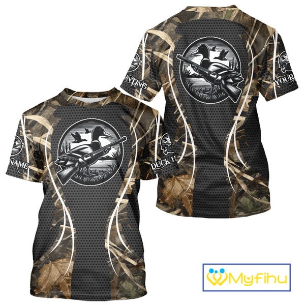 Personalized Duck Hunting Grass Camouflage All Over Printing Shirts, Duck Hunting Clothing, Hunting Gifts NBT240