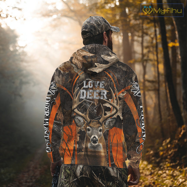 Custom Camo 3D Whitetail Deer Hunting Shirt Best Hunting Clothes For Deer Season NBT243