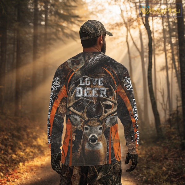 Custom Camo 3D Whitetail Deer Hunting Shirt Best Hunting Clothes For Deer Season NBT243