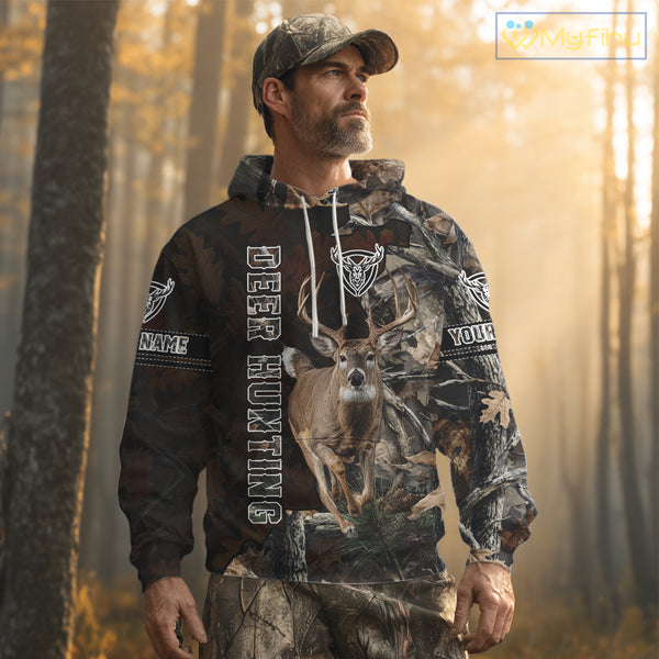 Deer Hunting Tree Camo Custom All Over Printed Shirt Personalized Hunting Gifts For Men NBT294