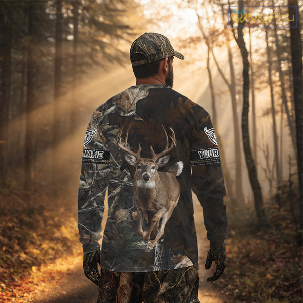 Deer Hunting Tree Camo Custom All Over Printed Shirt Personalized Hunting Gifts For Men NBT294