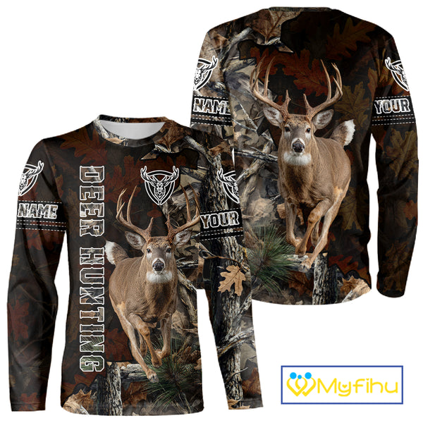 Deer Hunting Tree Camo Custom All Over Printed Shirt Personalized Hunting Gifts For Men NBT294