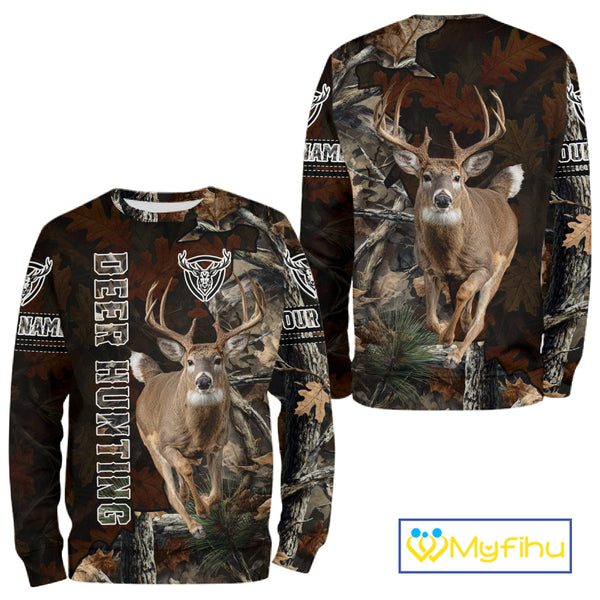 Deer Hunting Tree Camo Custom All Over Printed Shirt Personalized Hunting Gifts For Men NBT294