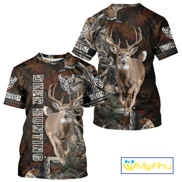 Deer Hunting Tree Camo Custom All Over Printed Shirt Personalized Hunting Gifts For Men NBT294