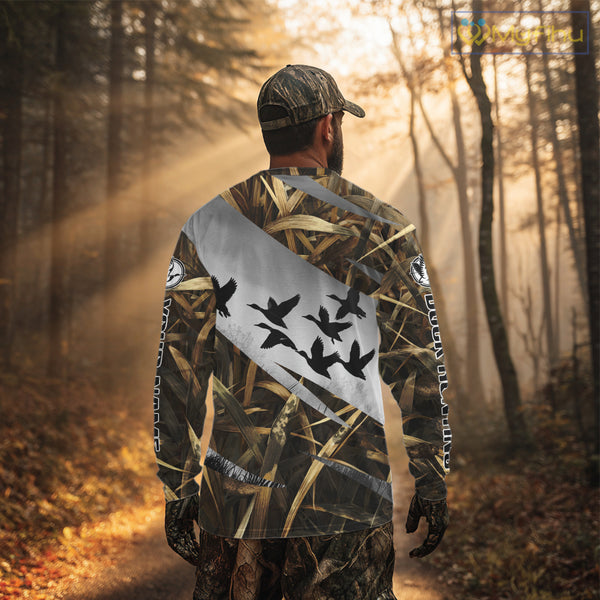 Duck Hunting Mallard Duck Waterfowl Custom Name 3D All Over Print Shirt, Hunting Gifts for Men NBT295