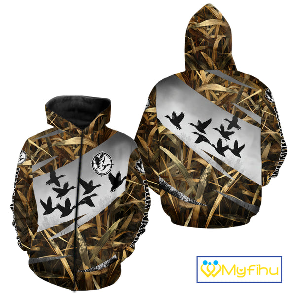 Duck Hunting Mallard Duck Waterfowl Custom Name 3D All Over Print Shirt, Hunting Gifts for Men NBT295