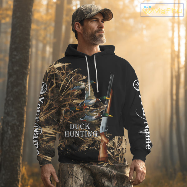 Camouflage Duck Hunting Custom Name 3D All Over Printing Shirts, Duck Hunting Gifts NBT159