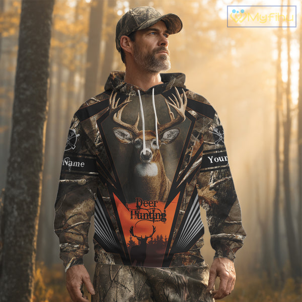 Deer Hunting Camo Customize Name 3D All Over Printed Shirts Personalized gift For Men NBT163