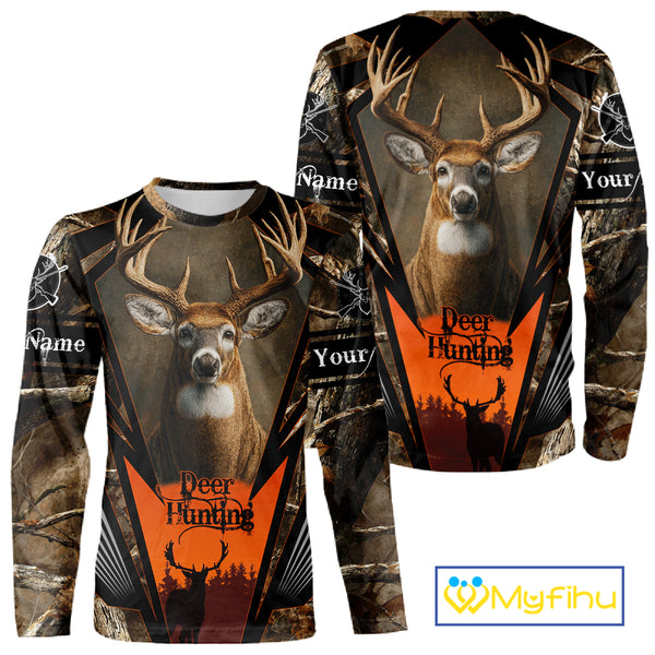 Deer Hunting Camo Customize Name 3D All Over Printed Shirts Personalized gift For Men NBT163