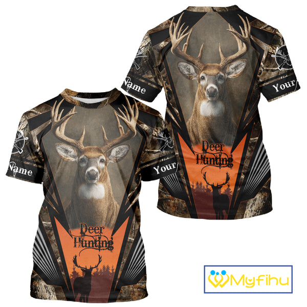 Deer Hunting Camo Customize Name 3D All Over Printed Shirts Personalized gift For Men NBT163