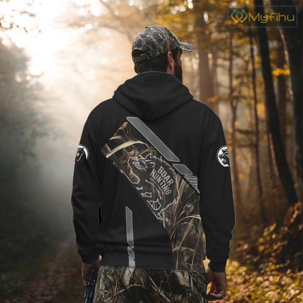 Boar Hunting Camouflage Custom Name Shirts, Personalized Boar Hunting Clothes, Hunting Gifts NBT175