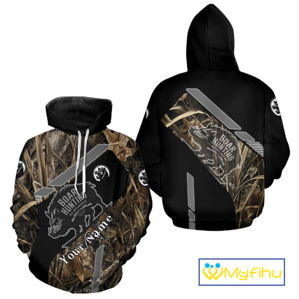 Boar Hunting Camouflage Custom Name Shirts, Personalized Boar Hunting Clothes, Hunting Gifts NBT175