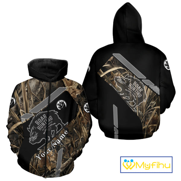 Boar Hunting Camouflage Custom Name Shirts, Personalized Boar Hunting Clothes, Hunting Gifts NBT175