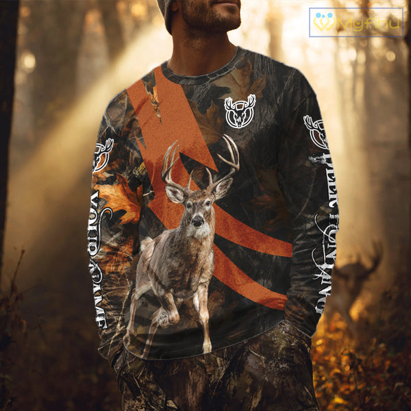 Best Custom Camouflage Whitetail Deer Hunting Shirt All-Over Print 3D For Deer Hunters NBT255