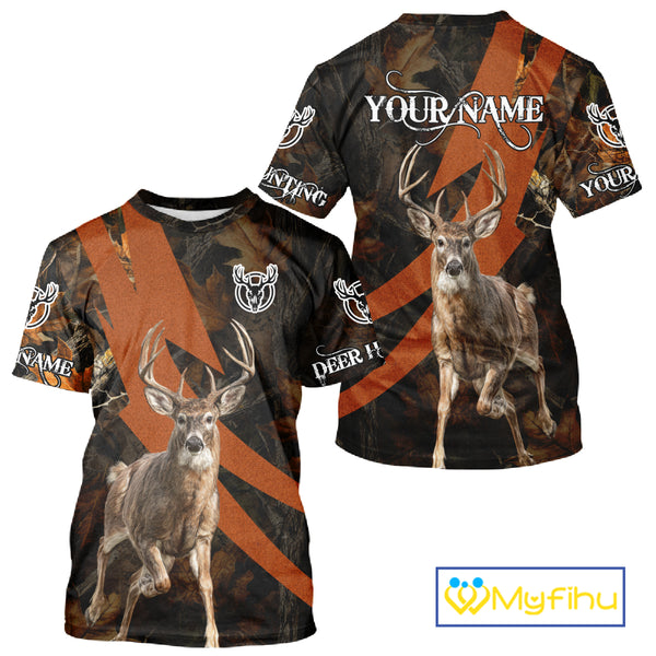 Best Custom Camouflage Whitetail Deer Hunting Shirt All-Over Print 3D For Deer Hunters NBT255
