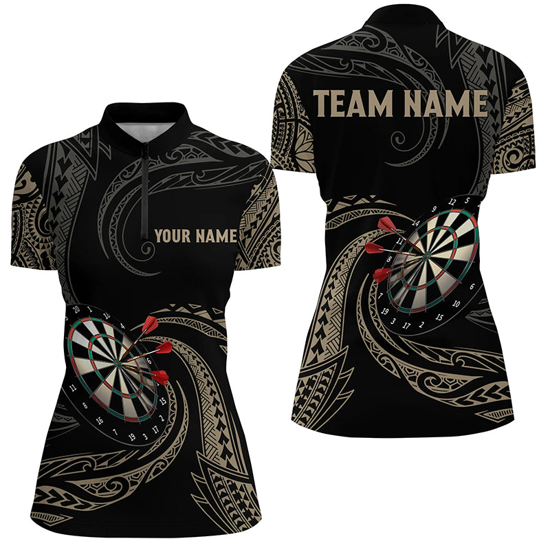 Personalized Roll Tribal Darts Quarter Zip Shirts Custom Women Darts Shirt Dart Jerseys LDT0825