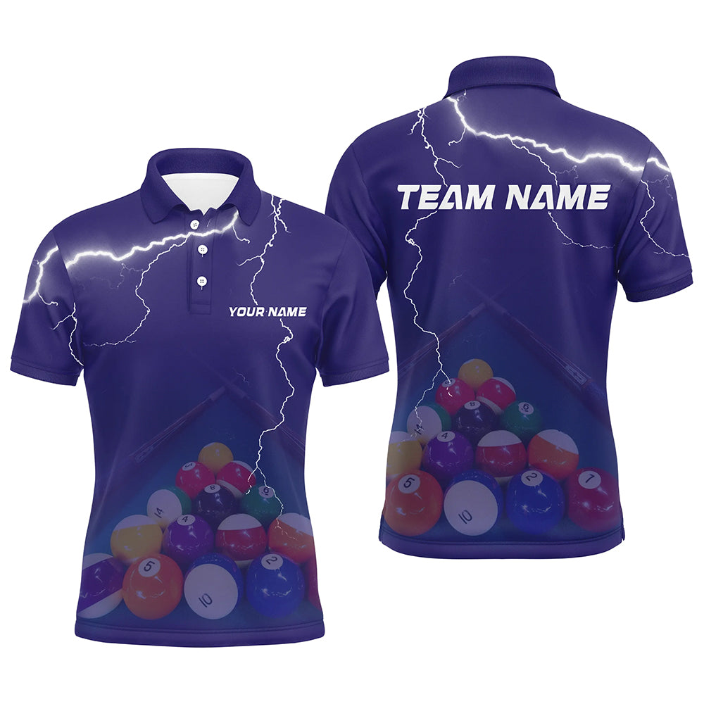 Personalized Thunder Purple Billiards Shirts For Men Billiards Team Shirts Custom Billiard Jerseys VHM1199