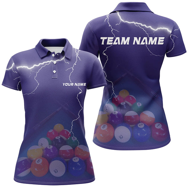 Personalized Thunder Purple Billiards Shirts For Women Billiards Team Shirts Custom Billiard Jerseys VHM1199