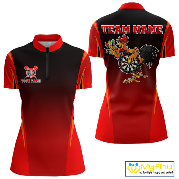 Funny Rooster Darts Shirt With Pocket Option For Women Custom Darts Jersey TDM5151