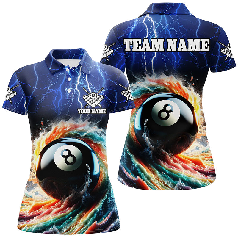 Colorful 8 Ball Pool Jerseys For Women Custom Billiard Polo Shirts Team League Billiard Shirts TDM1074