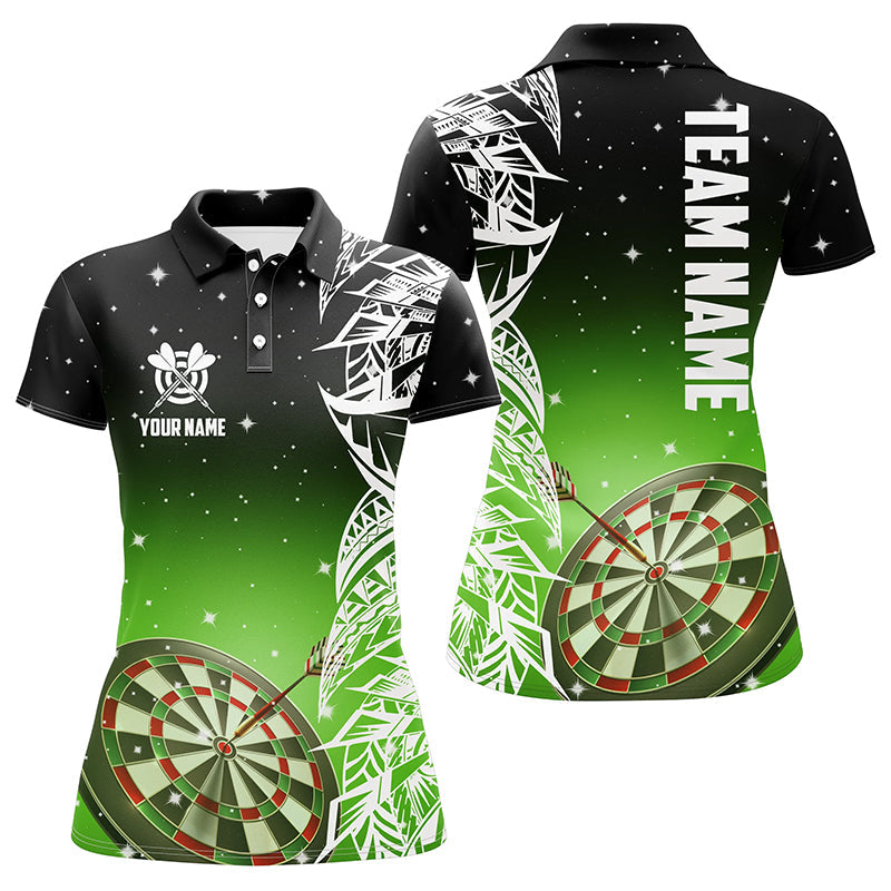 Personalized 3D Dart Board Green Version Women Polo Shirts Custom Dart League Shirts Dart Jerseys TDM1200