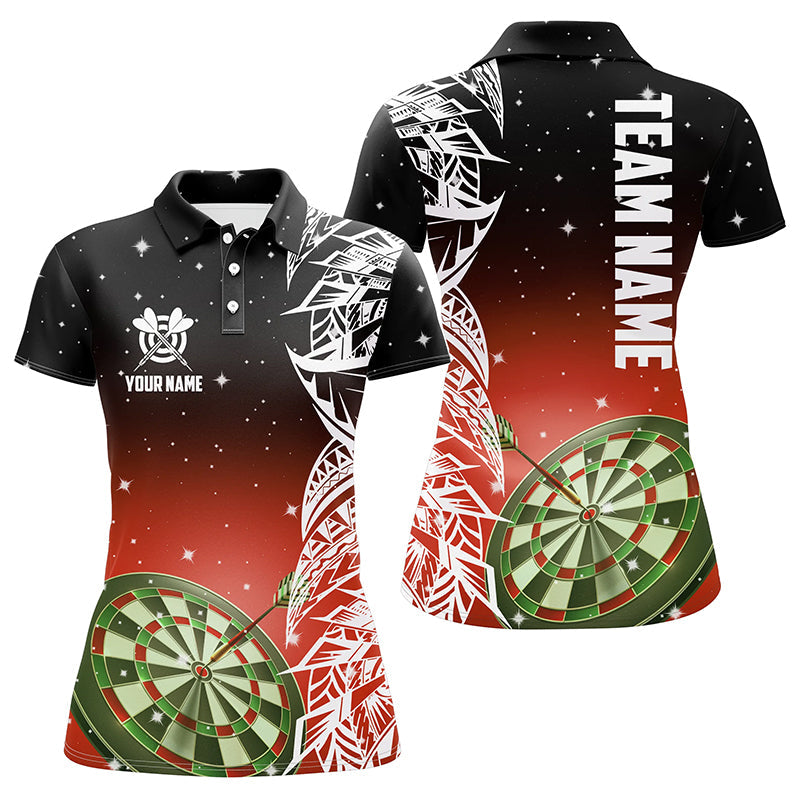 Personalized 3D Dart Board Red Version Women Polo Shirts Custom Dart League Shirts Dart Jerseys TDM1202