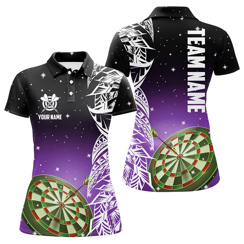 Personalized 3D Dart Board Purple Version Women Polo Shirts Custom Dart League Shirts Dart Jerseys TDM1203