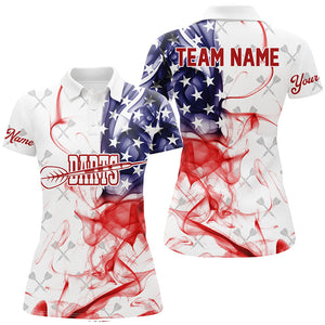 Customized White Darts Pattern American Flag Smoke Women Darts Shirts Custom Patriotic Darts Jersey TDM1587